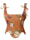 Renaissance Vintage Floral Embroidery Bustier Corset Crop Top Main Image