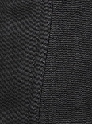 Women's Vintage 26 Steel Boned Heavy Duty Cotton Long Torso Underbust Corset Black Detail View