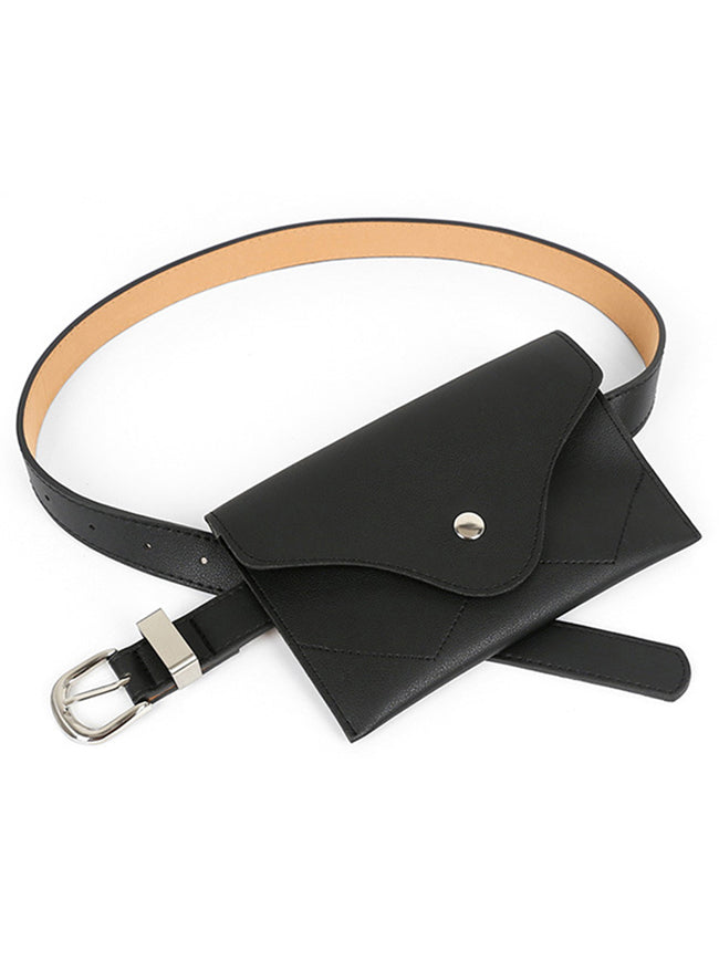 Mote enkel PU lær lær midje med avtagbar posen bag