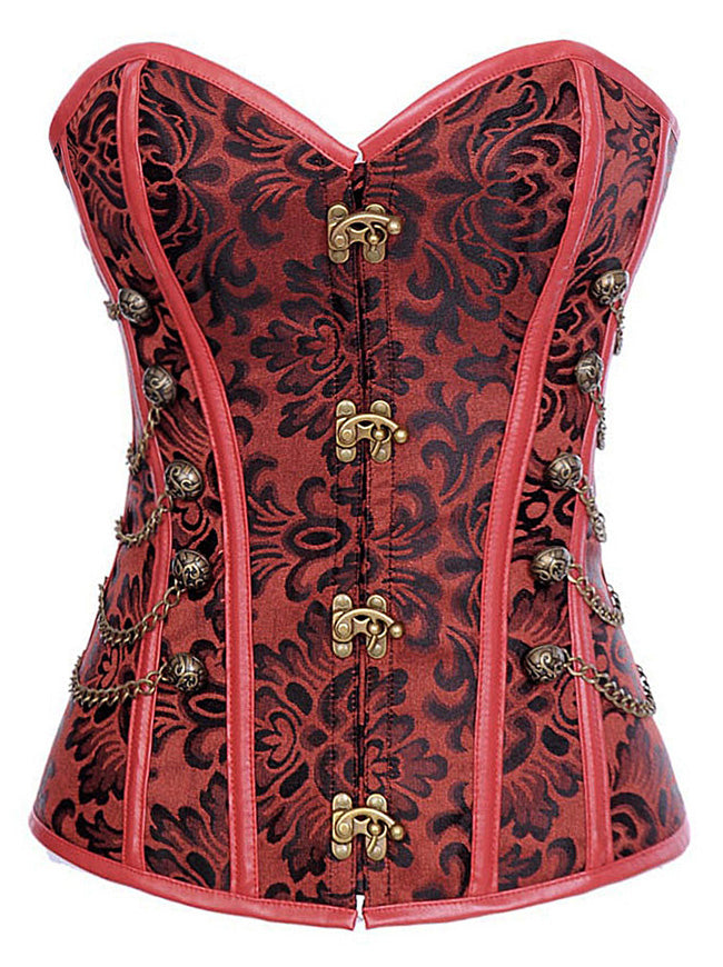 Zəncirli Spiral Polad Sümüklü Steampunk Gothic Bustier Korset