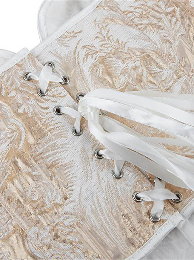 Wunderschöne Retro-Weste aus Champagner-Jacquard – Detailansicht