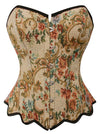 Renaissance Retro Elegant Floral Lace Trim Overbust Corset Top