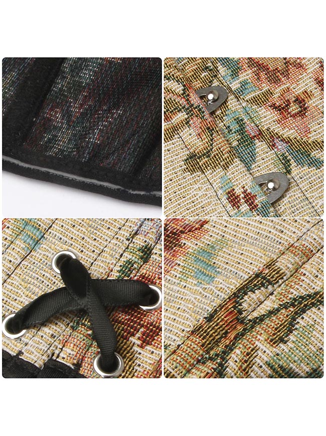 Renaissance Victorian Elegant Going Out Workout Wedding Boning Overbust Corset Detail View