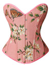 Charmian Women's Renaissance Vintage Butterfly Floral Print Overbust Corset Top Main Image