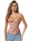 Renaissance Vintage Floral Print Overbust Corset Top Model View