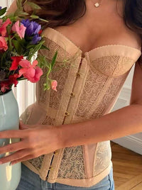 Women Wedding Corset Lace Bustier Top Side View