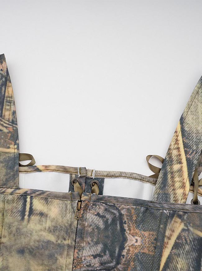 Sleeveless Bustier Crop Tops Casual Fitted Jean Detail View