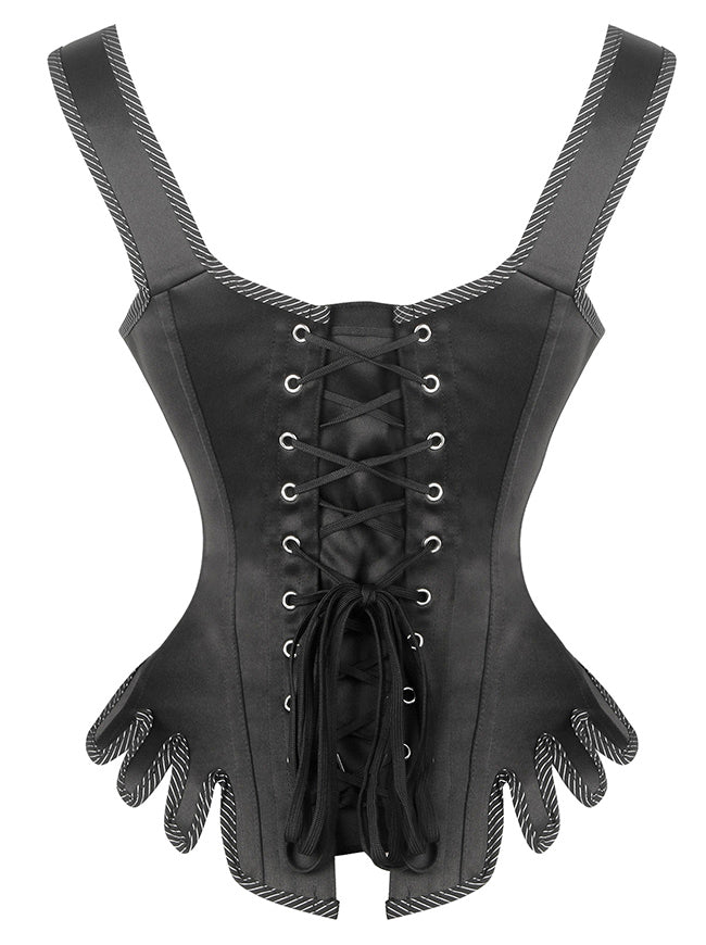 Victorian Renaissance Waist Training Overbust Halloween Costume Corset Top Back View