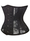 Elegant Women Black Mesh Gothic Waist Cincher Underbust Corset Side View