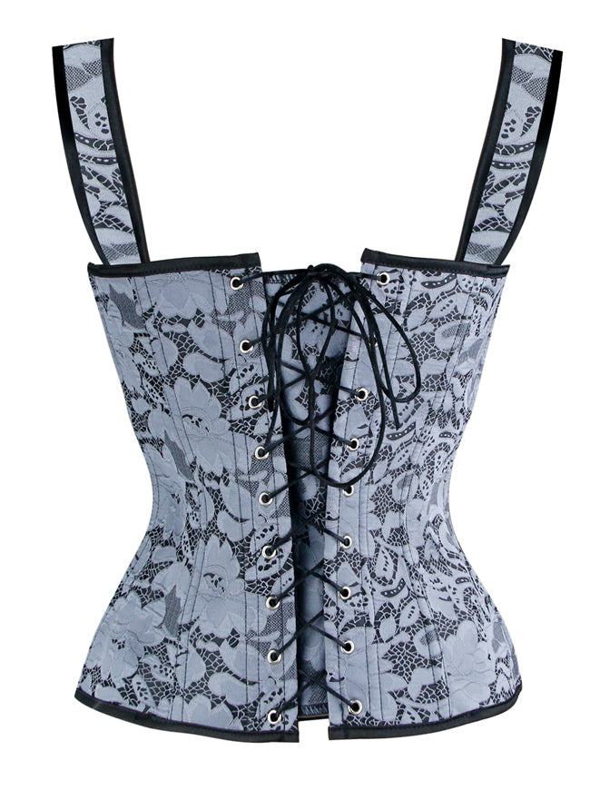 Renaissance Schnürung Vintage entbeinte Bustier Korsett mit Strumpfbändern Rückansicht