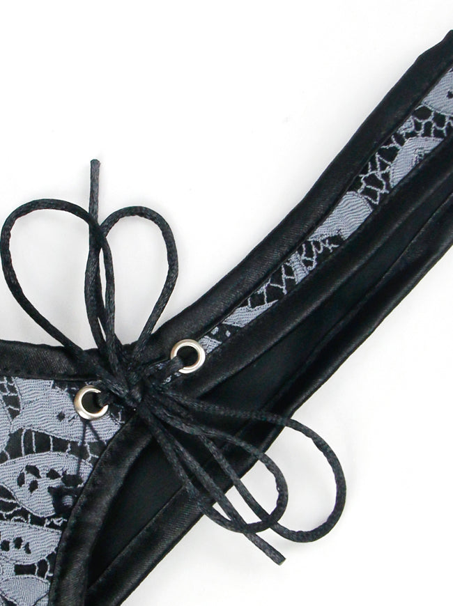 Renaissance Schnürung Vintage Boned Bustier Zipper Korsett