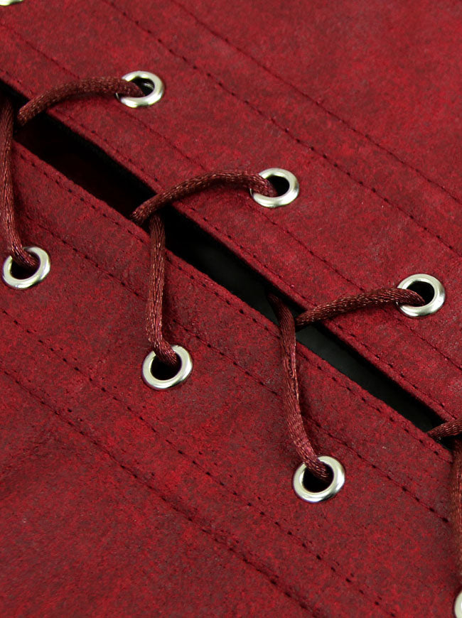 Steampunk plastben Bustier lynlås korset top med garters