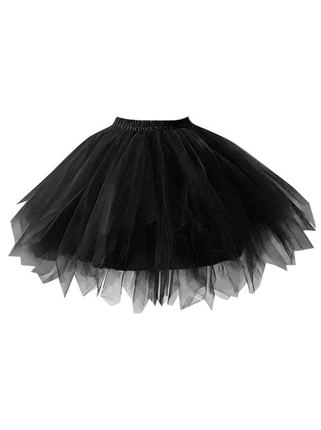 Vintage Black Elastic Waist Ballet Dance TuTu Halloween Costume Underskirt Main Image