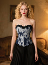 Renaissance Lace Up Boned Going Out Floral Lace Trim Workout Overbust Corset Main View