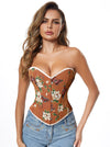 Women Floral Sleeveless Bustier Waist Corset Model View