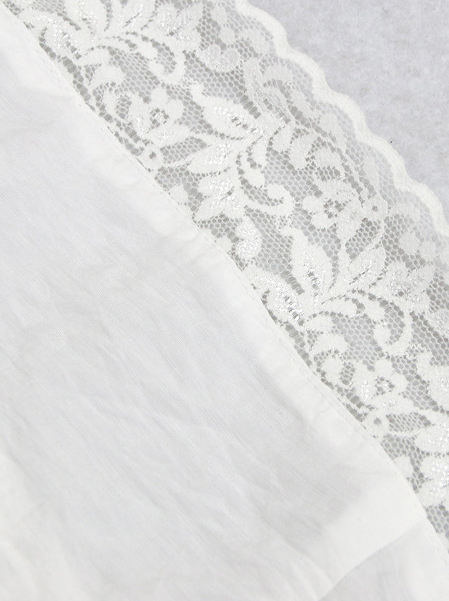 Women's All-match Tencel Cotton Lace High Waist Corset Top Tunic Dress White Detail View
