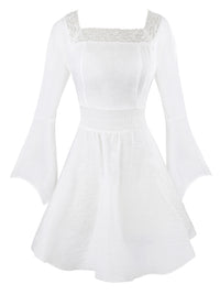 Victorian Gothic Tencel Cotton Lace Corset Top Tunic Dress Main Image
