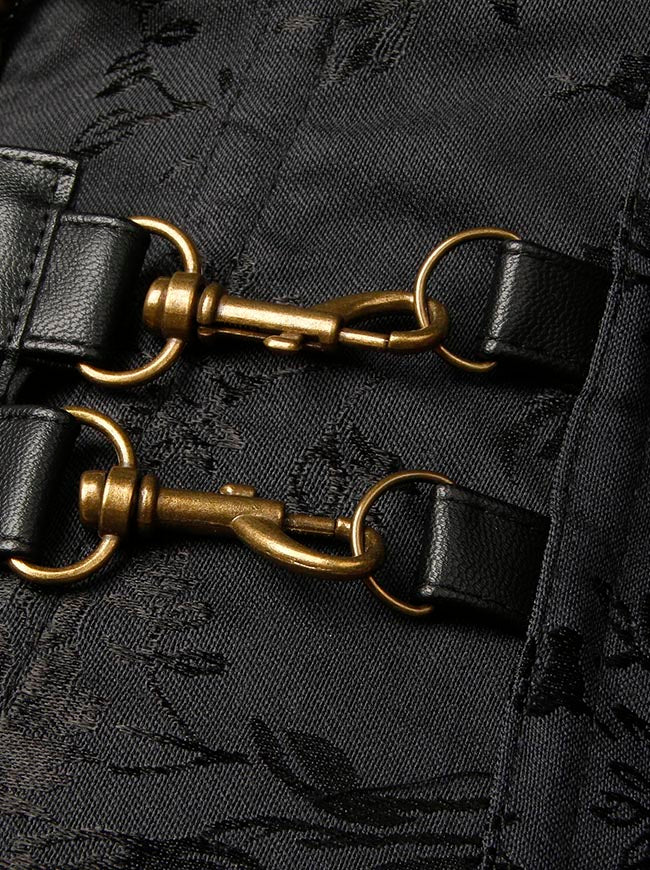 Retro Steampunk Kostüm Cosplay Taille Cincher Korsett Detailansicht-3
