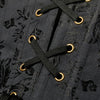 Charming Black Faux Leather Steel Boned Lace Up Waist Cincher Corset Detail View-4