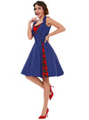 Womens Vintage Plus Size Midi Dress Model View