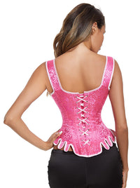 Steampunk Jacquard -nauhakorsetti vyötärölle, vyötäröä korsetti, takaa päin