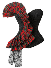 مشد الخصر من الساتان مع مشد فوق الصدر من Steampunk Burlesque Vintage Brocade Bodice، الصورة الرئيسية