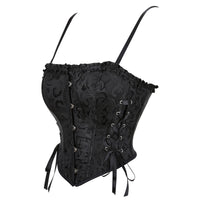 Women Renaissance Lace Up Bustier Crop Top Back View