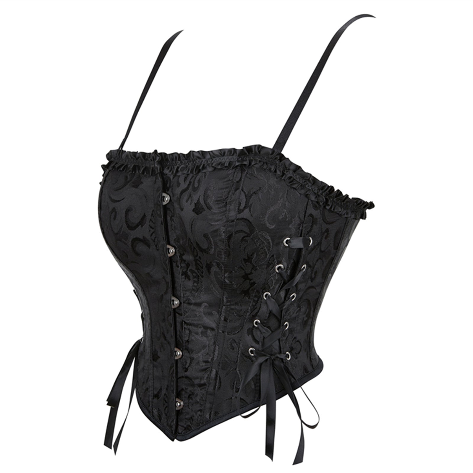 Women Renaissance Lace Up Bustier Crop Top Back View