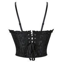 Ren Faire Brocade Boned Costume Corset Vest for Women Detail View