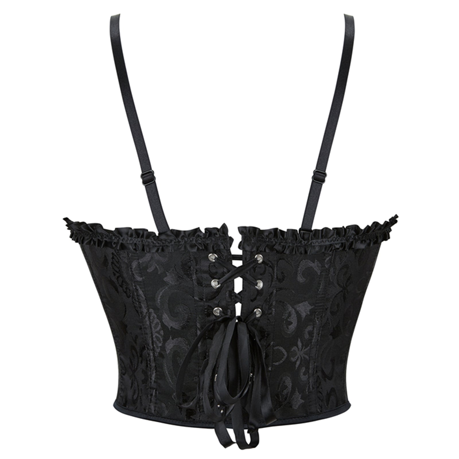 Ren Faire Brocade Boned Costume Corset Vest for Women Detail View