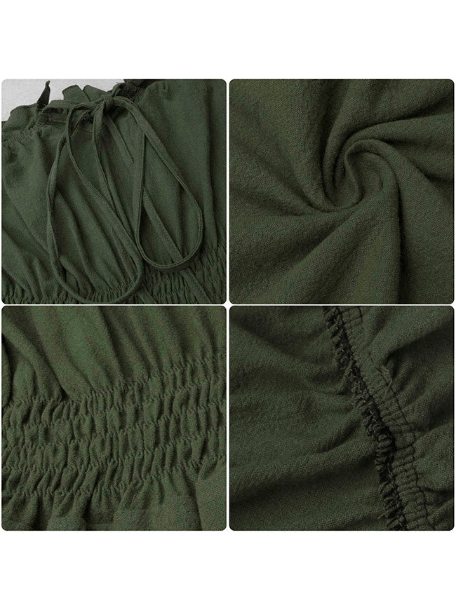 Women Ren Faire Peasant Chemise Dress Detail View