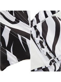 Going Out Tops for Women Zebra Corset Goth Crop Top Detail View