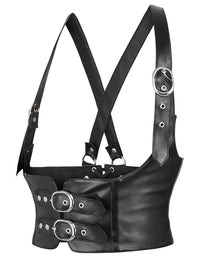 Wide Waist Girdle Corset Black Underbust Corset Back View