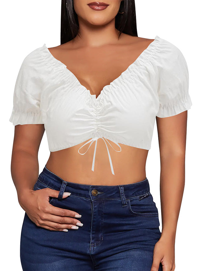 Short Sleeve Oktoberfest Crop Top Model View