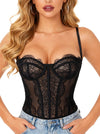 Mesh Lace Corset Bustier Tops for Women Side View