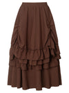 Charmian Women's Medieval Retro Steampunk Gothic Victorian Renaissance Skirt Brown Main Image