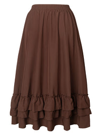 Victorian Renaissance Vintage Ruffle Layered Skirt Back View