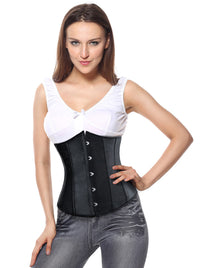Schwarzes, elegantes Burlesque-Brautkorsett mit Schnürung unter der Brust