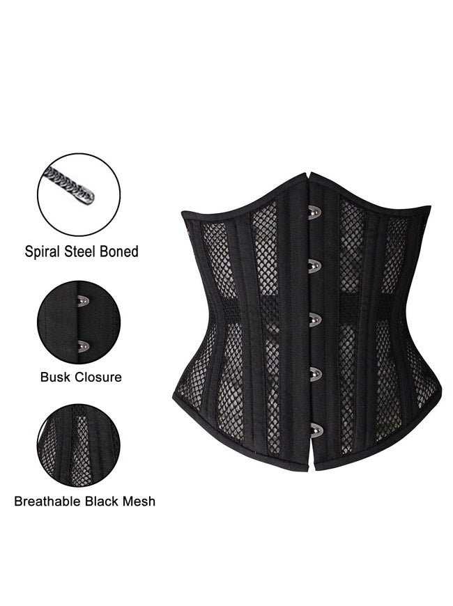 Short Torso Spiral Steel Boned Waist Training Tight Lacing Underbust Corset