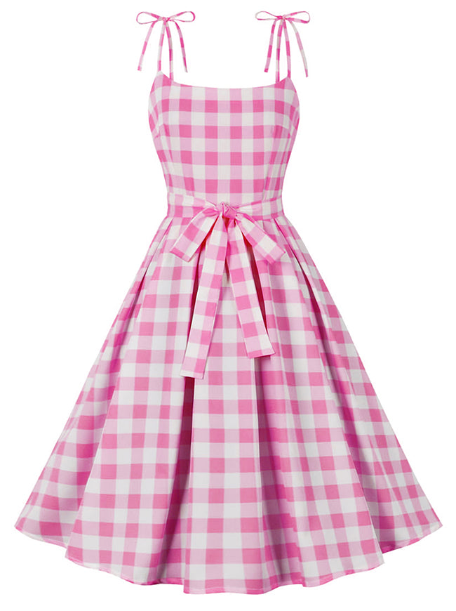 1950s Vintage A-Line Bowknot Spaghetti Strap Rockabilly Dress – Charmian 1950s Vintage A-Line Bowknot Spaghetti Strap Rockabilly Dress – Charmian