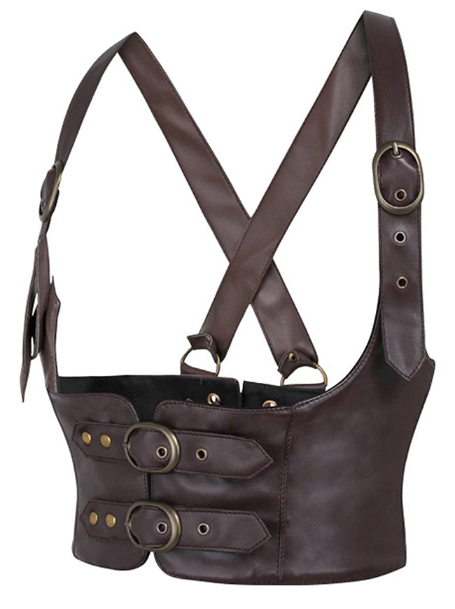 Underbust Corset Belt Gothic Accessories Pirate Corset Style Belt Back View
