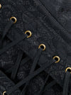 Punk Rock Jacquard Chains Underbust Lace Up Corset with Chains