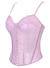 Women Going Out Lace Corset Top with Straps Back View