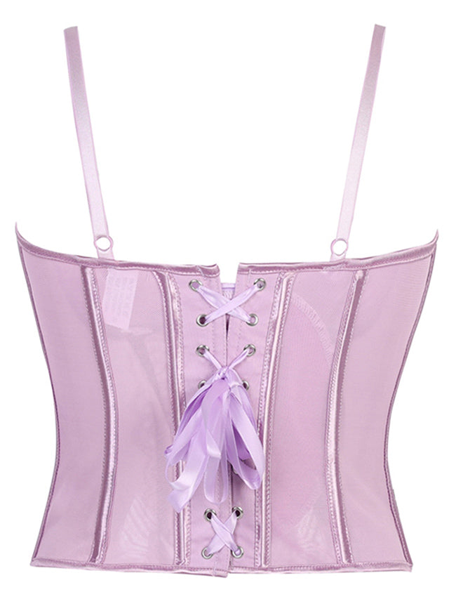 Fitted Crop Tops Push Up Corsets Bustier Corset Top Detail View