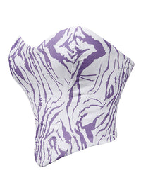Bustier Goth Zebra Print Crop Top Streetwear Bustier Tops Side View