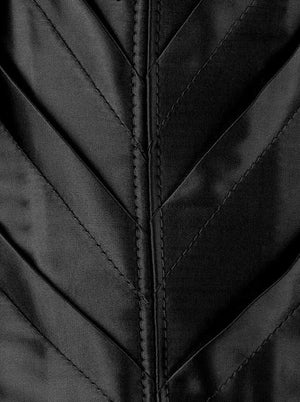 Women's Sexy Satin Push up Padded Halter Zipper Bustier Corset Top Black Detail View