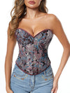 Vintage Floral Purple Corset Top Side View