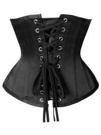Steampunk Gothic Retro Classic Lace Up Underbust Steel Boned Hourglass Corset Top Back View