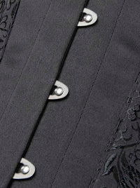 Gothic Vintage Brocade Embroidered Floral Weight Loss Waist Shaper Corset Top Detail View