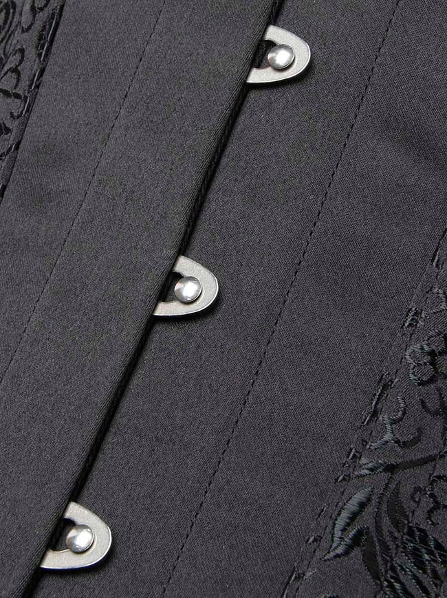 Gothic Vintage Brocade Embroidered Floral Weight Loss Waist Shaper Corset Top Detail View